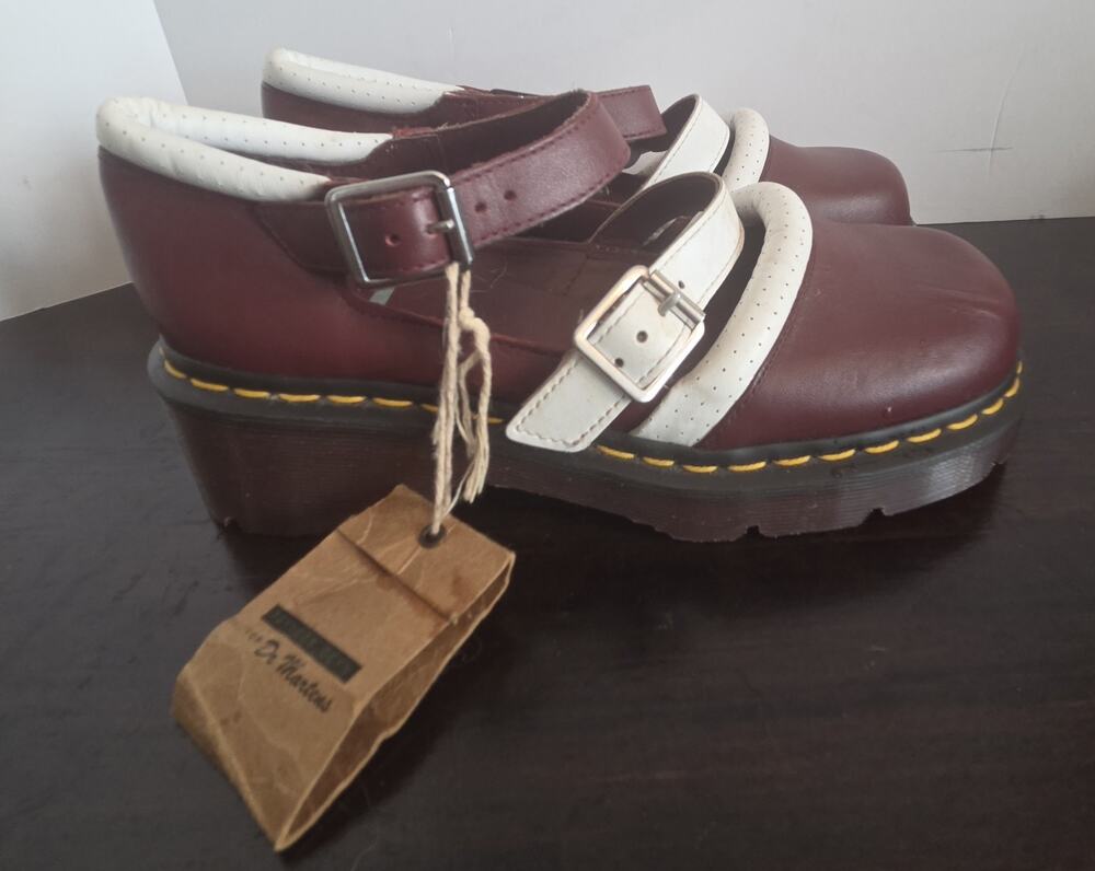 RARE Dr. Martens x Agyness Deyn Aggy Strap Mary Jane Platfrom Shoes Oxblood US 8